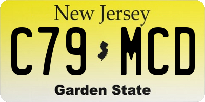 NJ license plate C79MCD