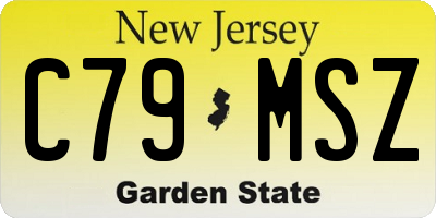 NJ license plate C79MSZ