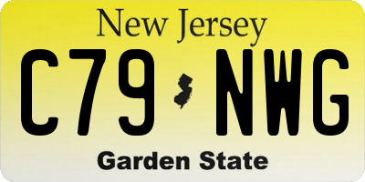 NJ license plate C79NWG