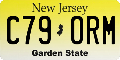 NJ license plate C79ORM