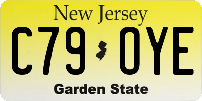 NJ license plate C79OYE