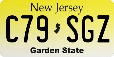 NJ license plate C79SGZ