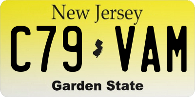 NJ license plate C79VAM