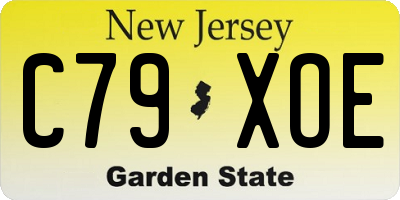 NJ license plate C79XOE