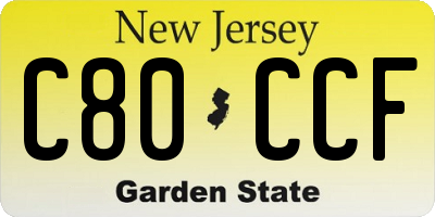 NJ license plate C80CCF