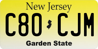 NJ license plate C80CJM