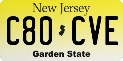 NJ license plate C80CVE