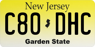 NJ license plate C80DHC