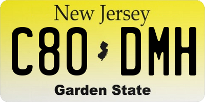 NJ license plate C80DMH
