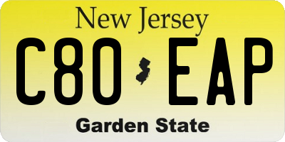 NJ license plate C80EAP