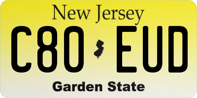 NJ license plate C80EUD