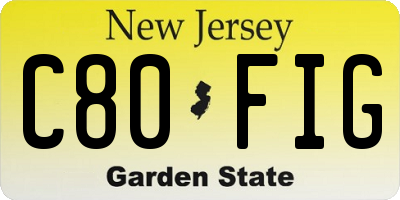NJ license plate C80FIG