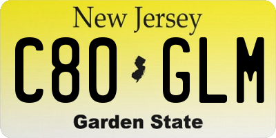 NJ license plate C80GLM