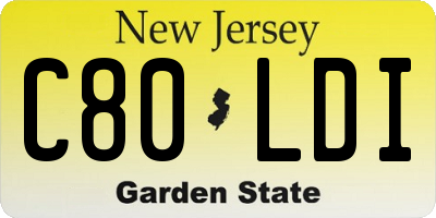NJ license plate C80LDI