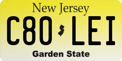NJ license plate C80LEI