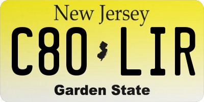 NJ license plate C80LIR