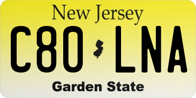 NJ license plate C80LNA
