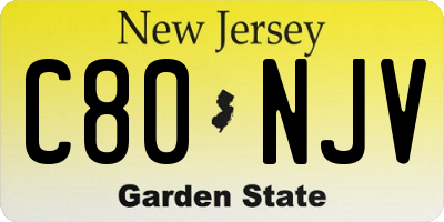 NJ license plate C80NJV