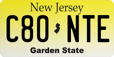 NJ license plate C80NTE