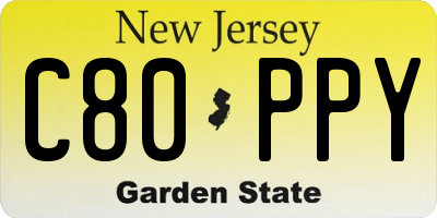 NJ license plate C80PPY