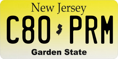 NJ license plate C80PRM
