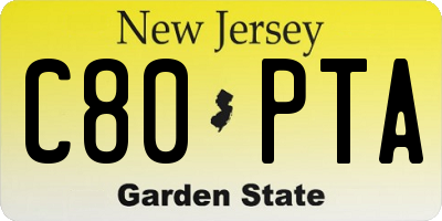NJ license plate C80PTA