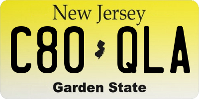 NJ license plate C80QLA