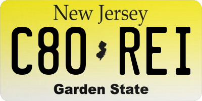 NJ license plate C80REI