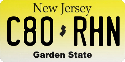NJ license plate C80RHN