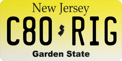 NJ license plate C80RIG