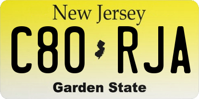 NJ license plate C80RJA