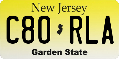 NJ license plate C80RLA