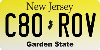 NJ license plate C80ROV