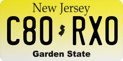NJ license plate C80RXO