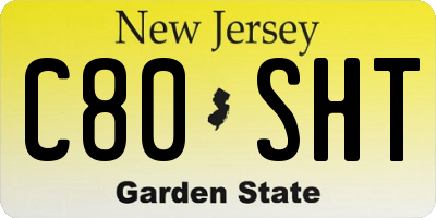 NJ license plate C80SHT