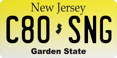 NJ license plate C80SNG