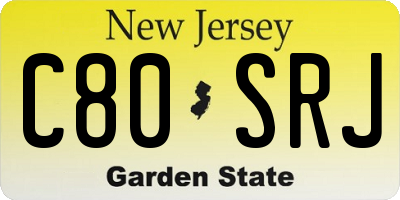 NJ license plate C80SRJ