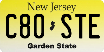 NJ license plate C80STE