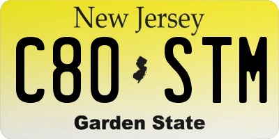 NJ license plate C80STM