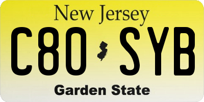 NJ license plate C80SYB