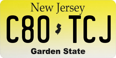 NJ license plate C80TCJ