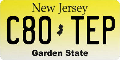 NJ license plate C80TEP