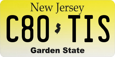 NJ license plate C80TIS