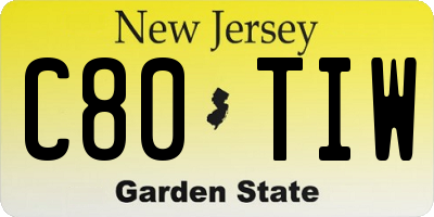 NJ license plate C80TIW