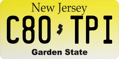 NJ license plate C80TPI