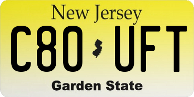 NJ license plate C80UFT