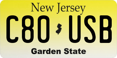 NJ license plate C80USB