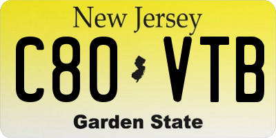 NJ license plate C80VTB