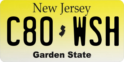 NJ license plate C80WSH