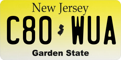 NJ license plate C80WUA